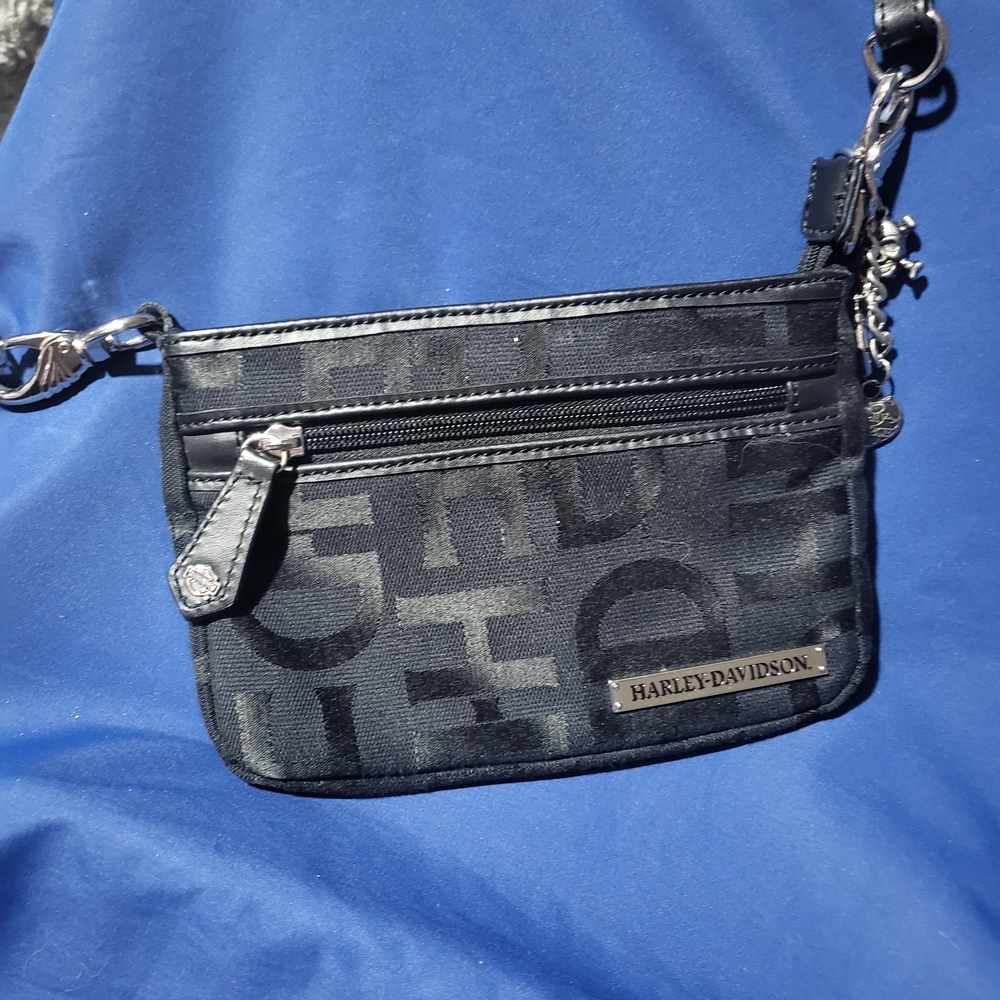 Harley-Davidson Black Belt Bag with Silver Accents